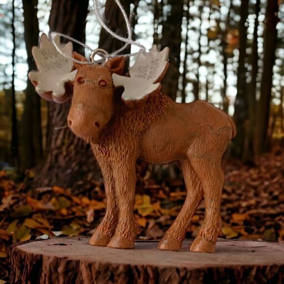 Maine Souvenir Moose Ornament Bar Harbor Resin Elk Christmas Cabincore Rustic. - Picture 8 of 15